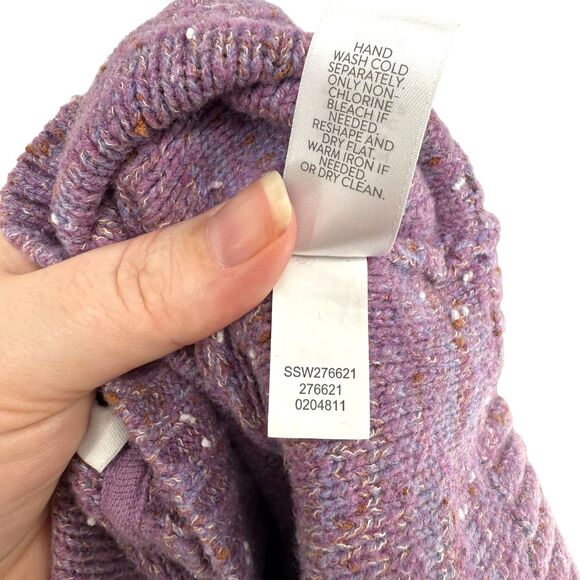 J. Jill Micro Tweed Seamed Sweater 2X Pullover Boat Neck Purple Long Sleeve Knit - Picture 12 of 12